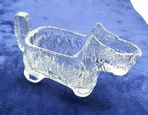 Vintage LE Smith Glass Stamped #20 SCOTTIE DOG Creamer or spoon rest